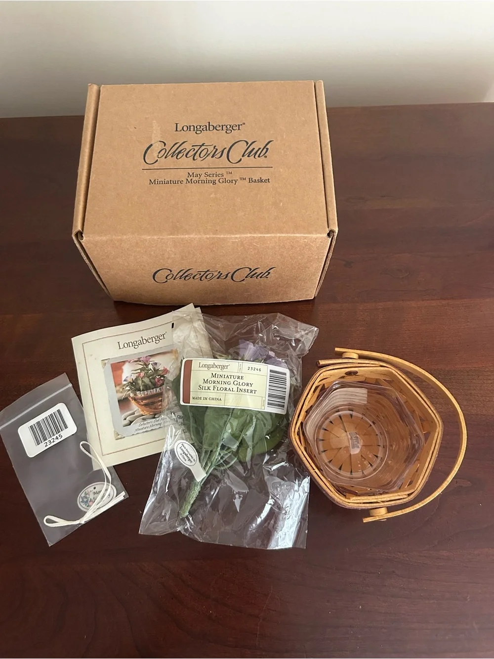 Longaberger collector club miniature May series morning glory bundle